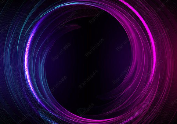 Download Cyberspace Technology Circle Blue Neon - Space Collection