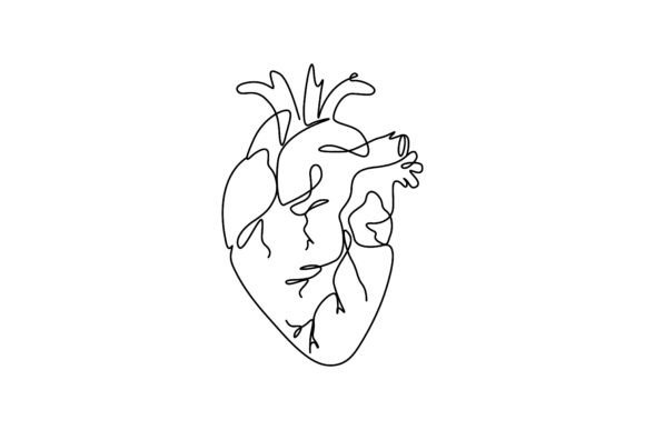 Download Single-line Drawing of the Human Heart - Man Collection