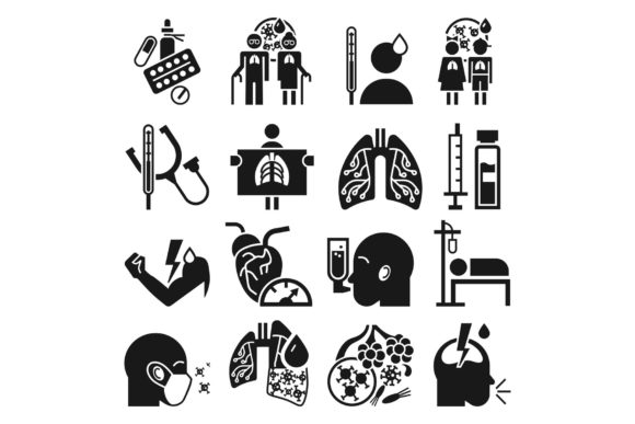 Download Pneumonia Icon Set, Simple Style - Icon Collection