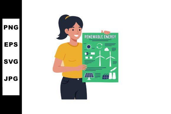 Download Woman Holding Renewable Energy Infograph - Man Collection