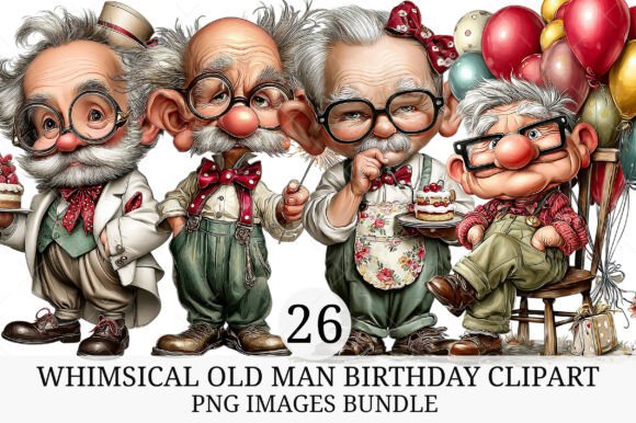 Download Whimsical Old Man Birthday Clipart - Man Collection