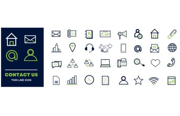 Download Set of Simple Contact Us Icons - Icon Collection
