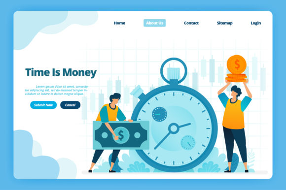 Download Financial Landing Page of Time is Money - Premium Bundle