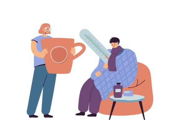 Download Man Having Cold and Flu, Wrapping Himsel - Man Collection