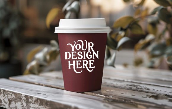 Download Cup Mockup in Public Space,maroon Mockup - Space Collection