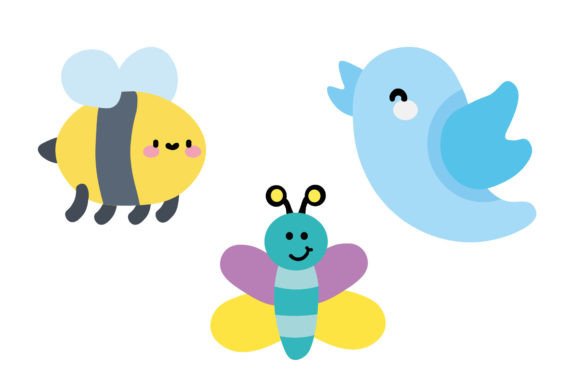 Download Bee Butterfly Bird Cute Icon - Icon Collection