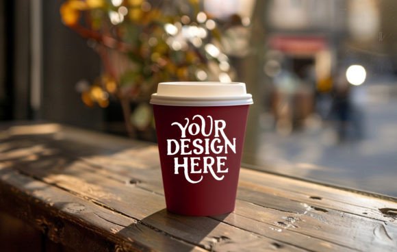 Download Cup Mockup in Public Space,maroon Mockup - Space Collection