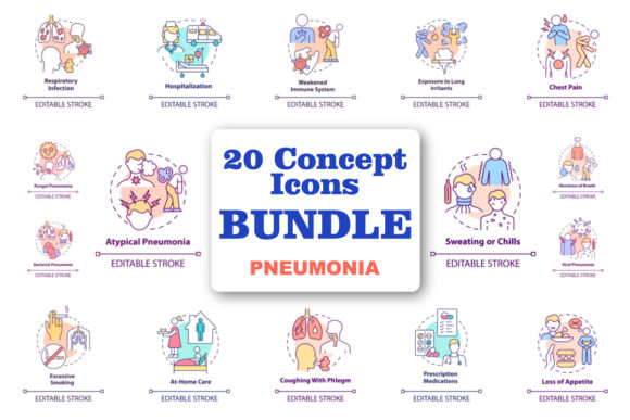 Download Pneumonia Concept Icons Set - Icon Collection