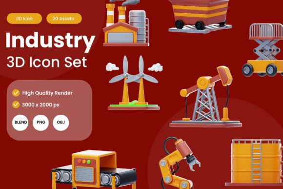 Download 3D Industry Icon Pack - Icon Collection
