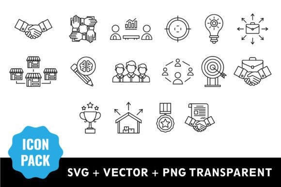 Download Business Cooperation Line Art Icon Bundl - Icon Collection