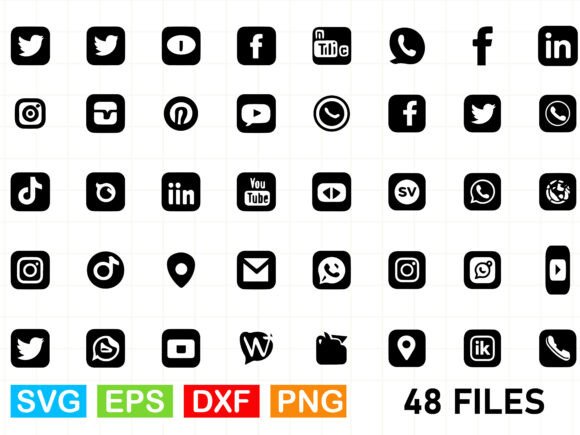 Download Social Media &amp; Contact Icons Bundle - Icon Collection
