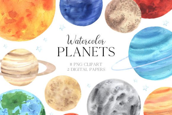 Download Watercolor Space Planets PNG Clipart - Space Collection