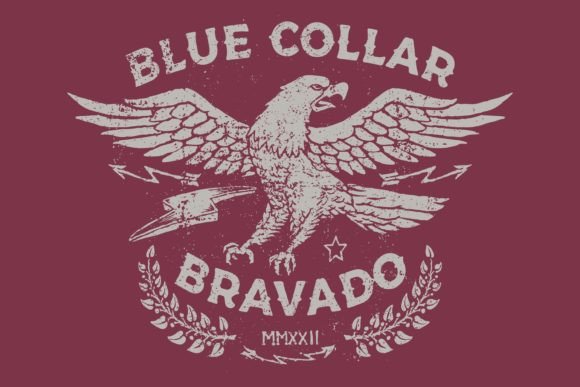 Download Vintage Grunge Blue Collar Worker Eagle - Worker Collection