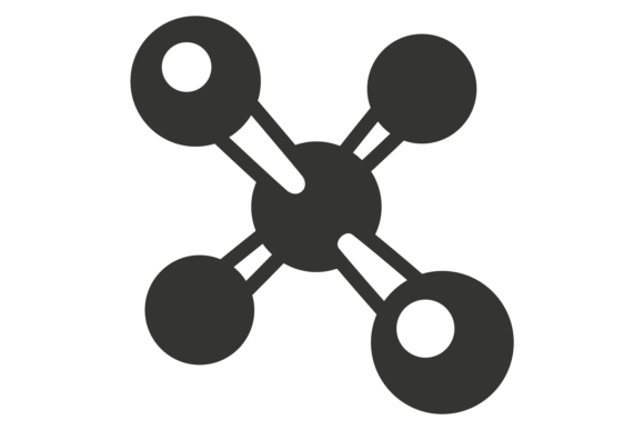Download Atom Structure Icon. Black Molecule. Res - Icon Collection